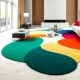 Handcrafted Multicolor Circle Abstract Living Room Rug